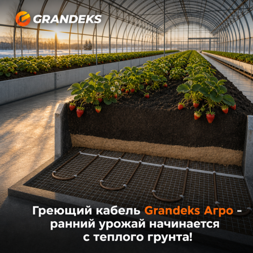 Греющий кабель для обогрева грунта в теплице ОМК - 040 / 400 / AGRO - 4 кв. м.