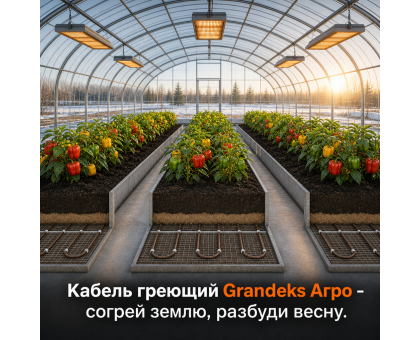 Греющий кабель для обогрева грунта в теплице ОМК - 040 / 400 / AGRO - 4 кв. м.