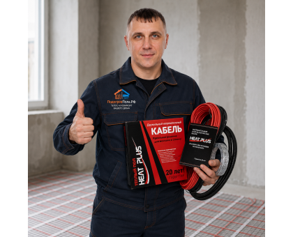 Теплый пол греющий кабель Heat Plus 155м. (3100 Вт)