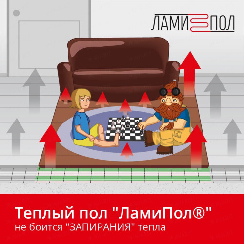 Комплект инфракрасного тёплого пола под паркет, паркетную доску, ламинат, линолеум и ковролин ЛамиПол C160 1,5 кв.м.