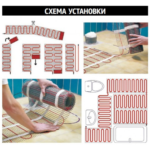 Нагревательный мат для теплого пола CALEO SUPERMAT 130 Вт/м2, 2,4 м2