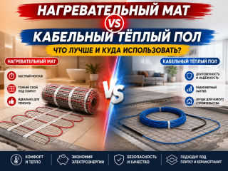 Нагревательный мат или кабельный тёплый пол: что лучше и где использовать