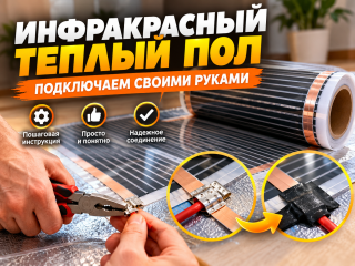 Как подключить инфракрасный теплый пол своими руками: пошаговая инструкция