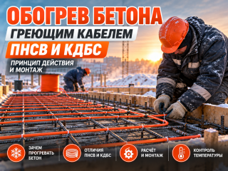 Прогрев бетона греющим кабелем ПНСВ и КДБС зимой