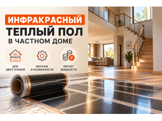 Инфракрасный теплый пол в частном доме: монтаж и отопление двух этажей