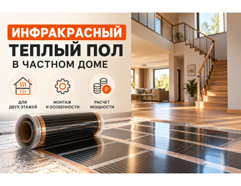 Инфракрасный теплый пол в частном доме: монтаж и отопление двух этажей