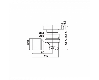 Трап сантехнический MAGdrain JC 800 Q50-B (80*800,магнитный клапан, Нерж, Матовый 2 слив. отверстия)