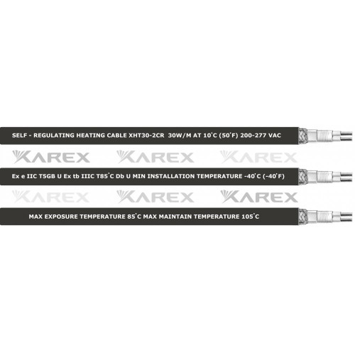 XAREX XHT 30-2 CR (30 Вт/м) Взрывозащищенный греющий саморегулирующийся кабель, пог.м.