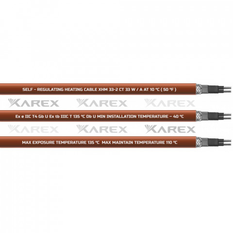 XAREX XHM 33-2 CT (33 Вт/м,Т4) Взрывозащищенный греющий саморегулирующийся кабель