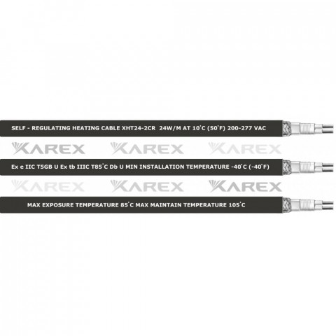 XAREX XHT 24-2 CR (24 Вт/м) Взрывозащищенный греющий саморегулирующийся кабель, пог.м.