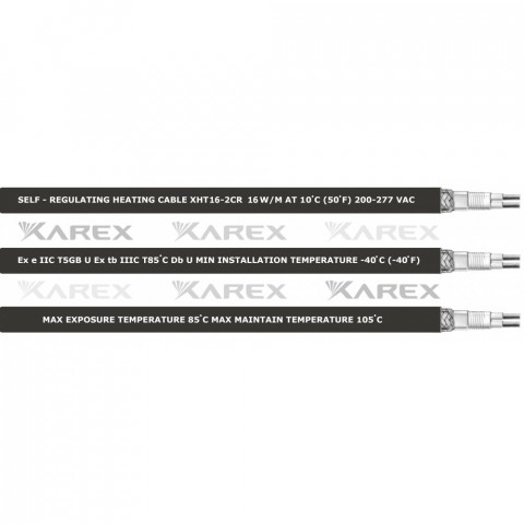 XAREX XHT 16-2 CR (16 Вт/м,Т6) Взрывозащищенный греющий саморегулирующийся кабель, пог.м