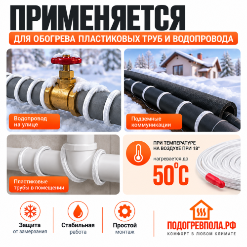 Греющий кабель RIM СНК-20 (резистивный, неэкран, 20 Вт)
