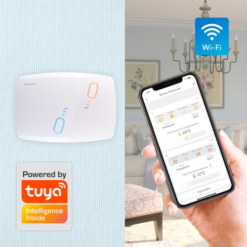 Терморегулятор двухзонный Теплолюкс BiZone Wi-Fi программируемый