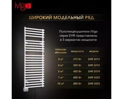 Полотенцесушитель электрический iVigo EHR 5023 600Вт Полотенцесушитель электрический iVigo EHR 5023 600Вт
