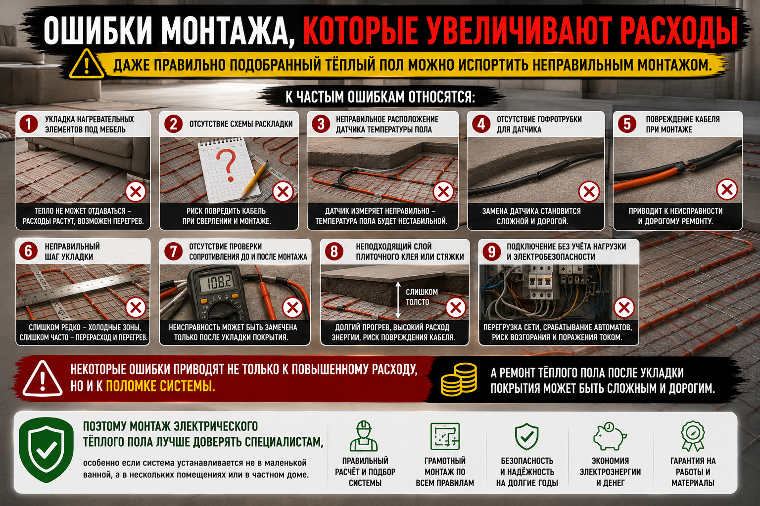 Ошибки монтажа, которые увеличивают расходы