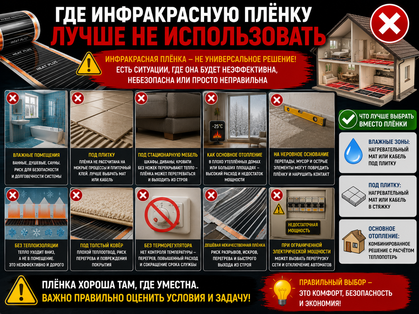 Где инфракрасную плёнку лучше не использовать