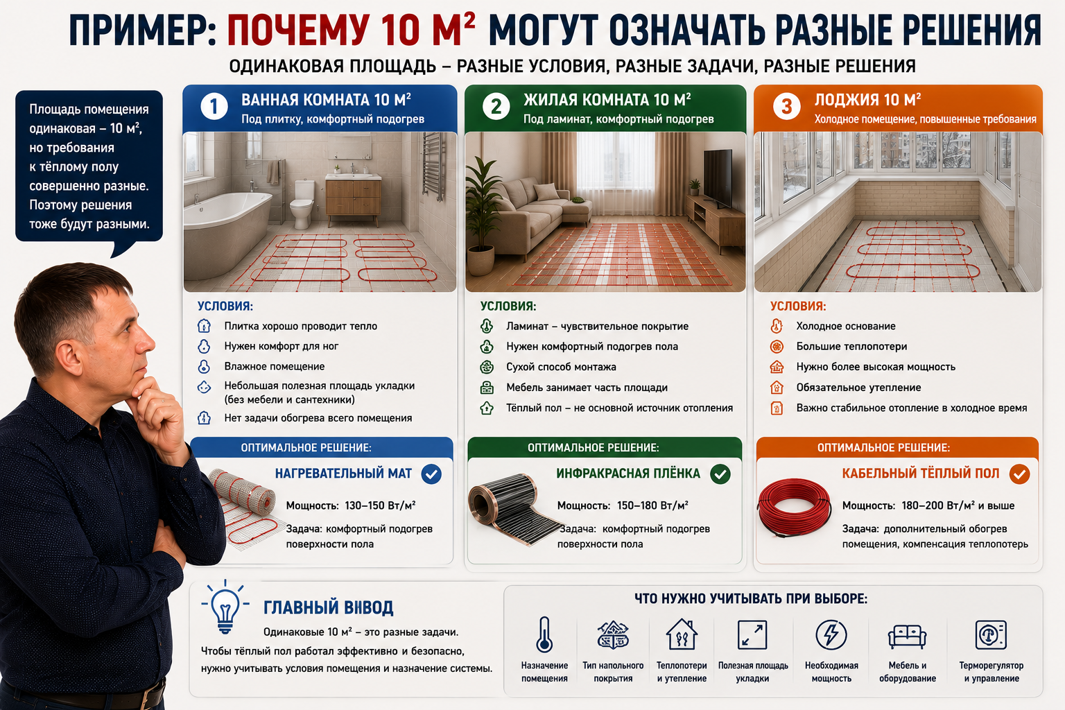 Пример: почему 10 м² могут означать разные решения