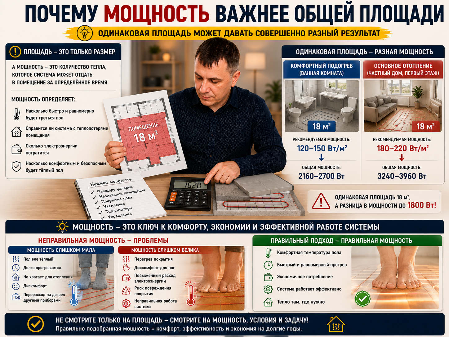 Почему мощность важнее общей площади