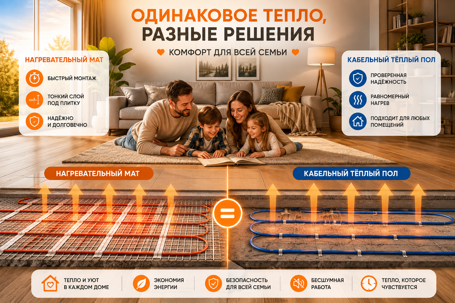 Что лучше: нагревательный мат или кабельный тёплый пол?