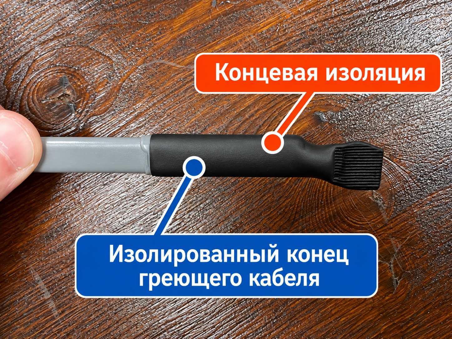 Концевая изоляция кабеля наружного монтажа Изоляция противоположного конца наружного греющего кабеля термоусадкой