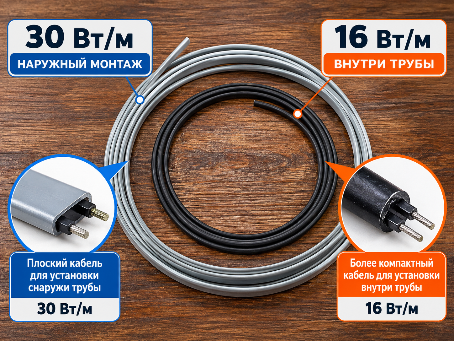 Сравнение греющих кабелей для водопровода Саморегулирующиеся греющие кабели для наружного и внутреннего обогрева водопровода